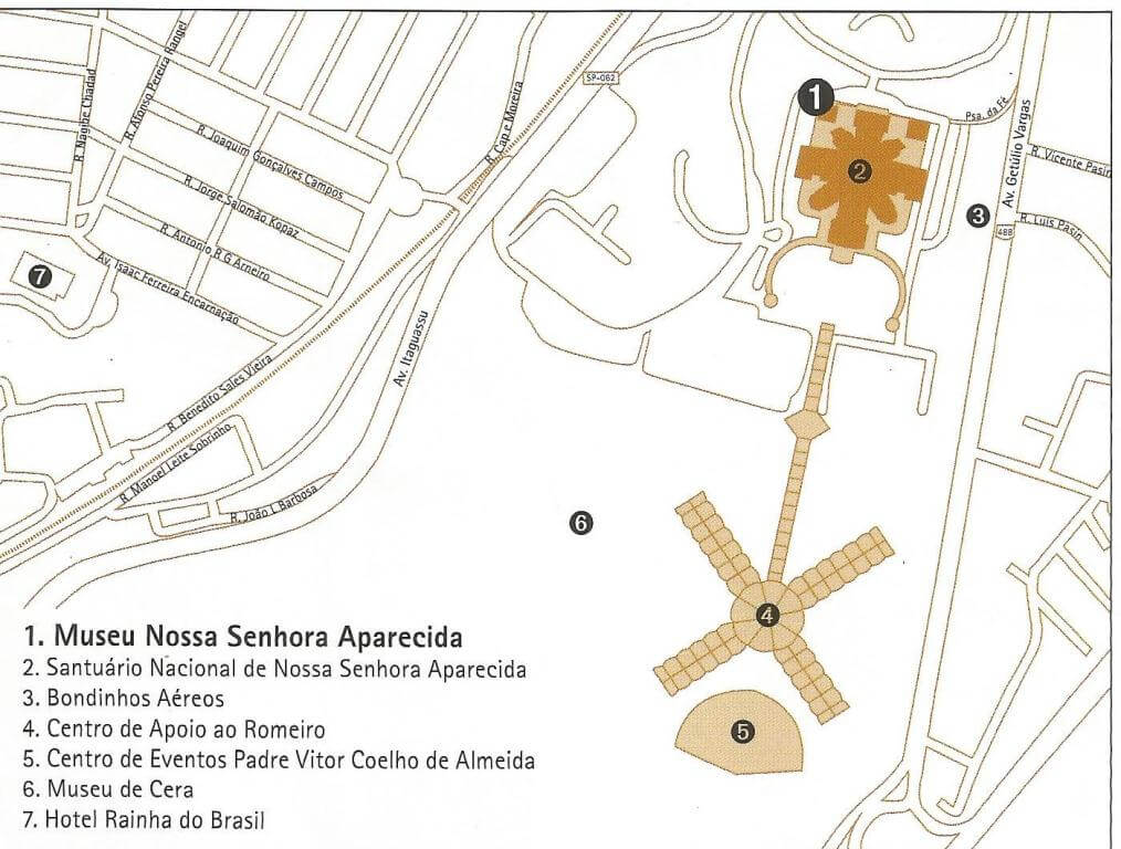 Mapa do Santuário Nacional de Aparecida