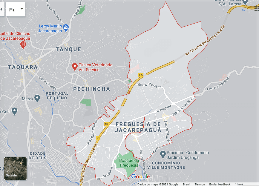 Mapa da Freguesia de Jacarepaguá
