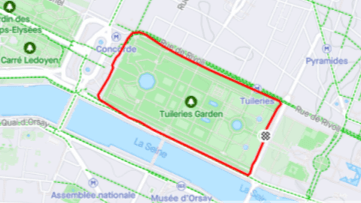 Onde correr em Paris Jardin des Tuileries Perímetro