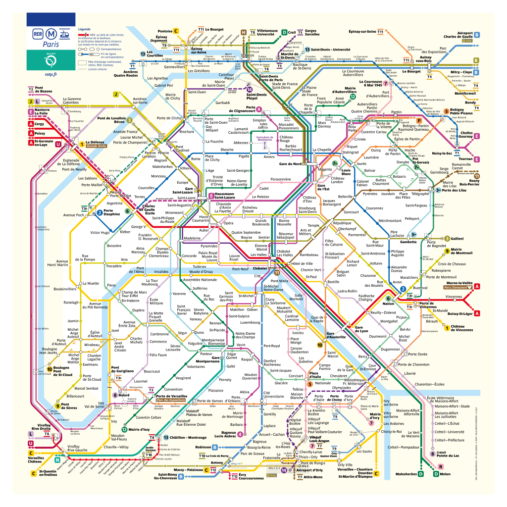 Mapa do Metrô de Paris