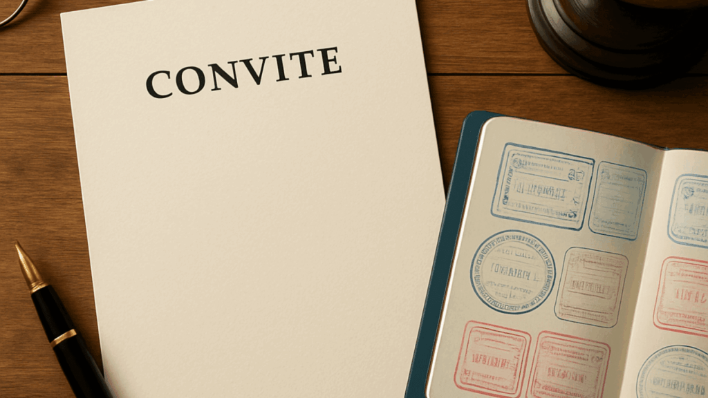 Carta convite para viagem