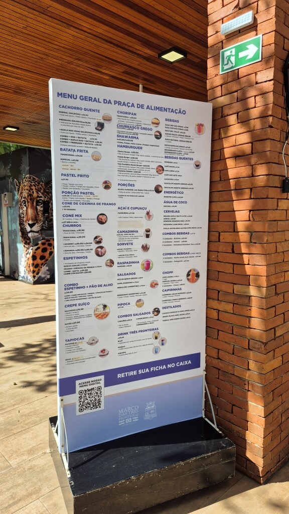 Cardápio Praça de Alimentação Marco das Três Fronteiras