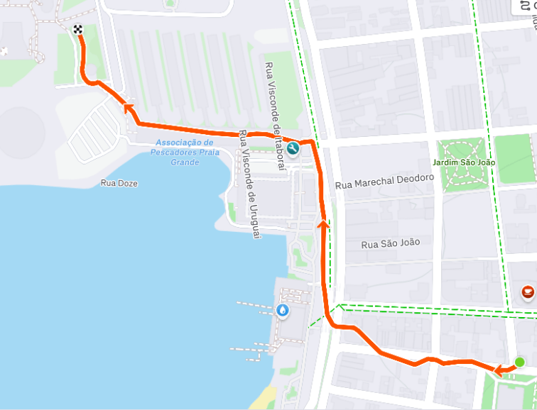 Trajeto Hotel para Meia Maratona de Niterói